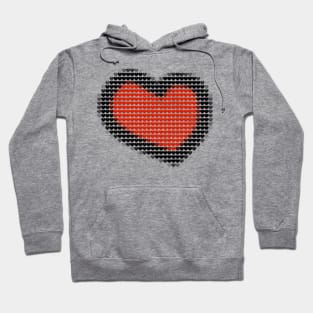Chunky Red Valentines Day Heart Filled with Hearts Hoodie